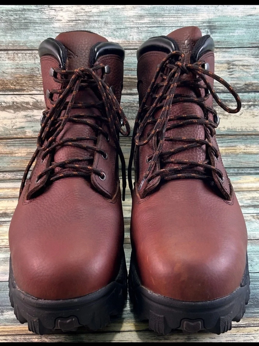 ROCKY Alpha Steel Toe Safety Work Boots Size 13W Combat Waterproof Brown Leather